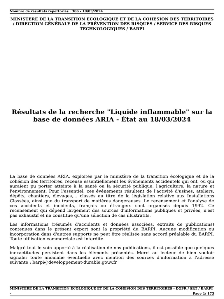 Liquide - Inflammable 2024 03 18 - 102353 | PDF
