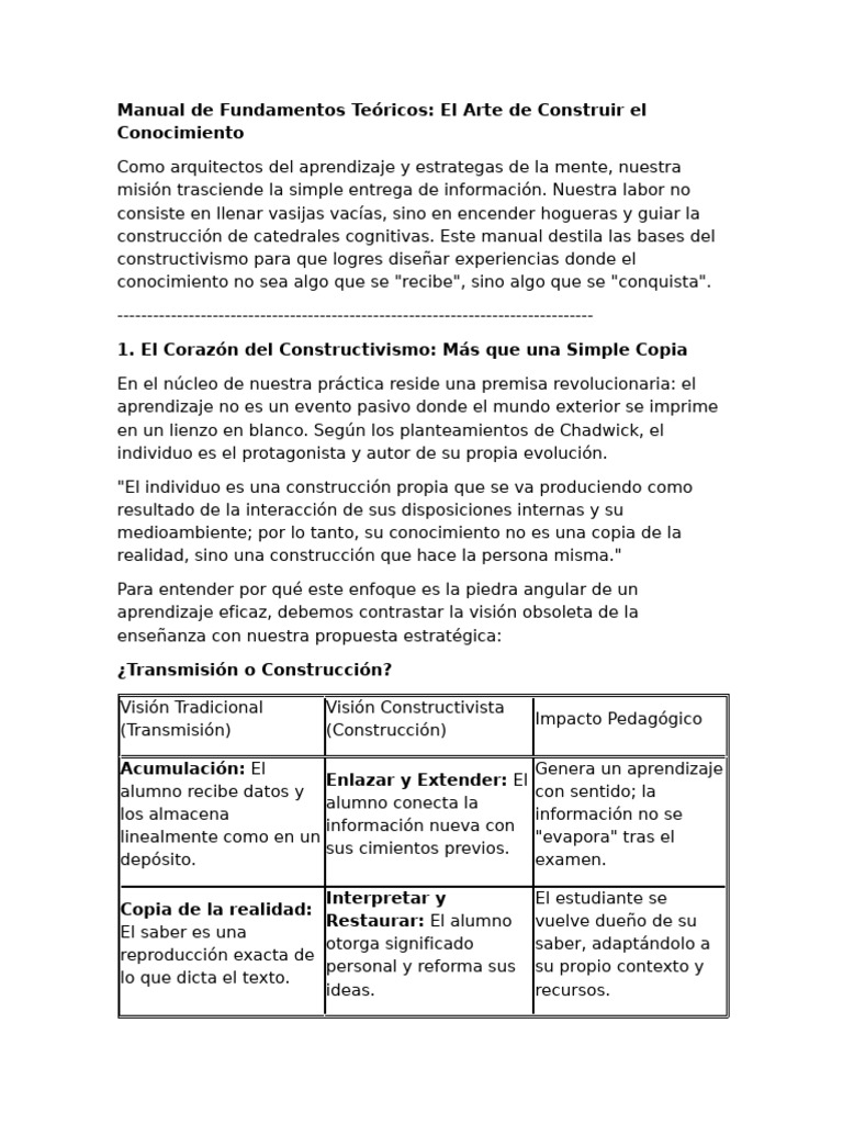 Manual de Fundamentos Teóricos | PDF | Constructivismo (filosofía de la ...