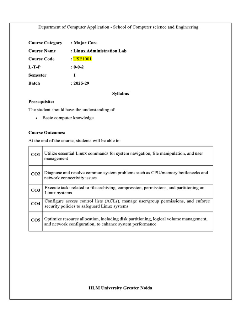 Linux Syllabus | PDF