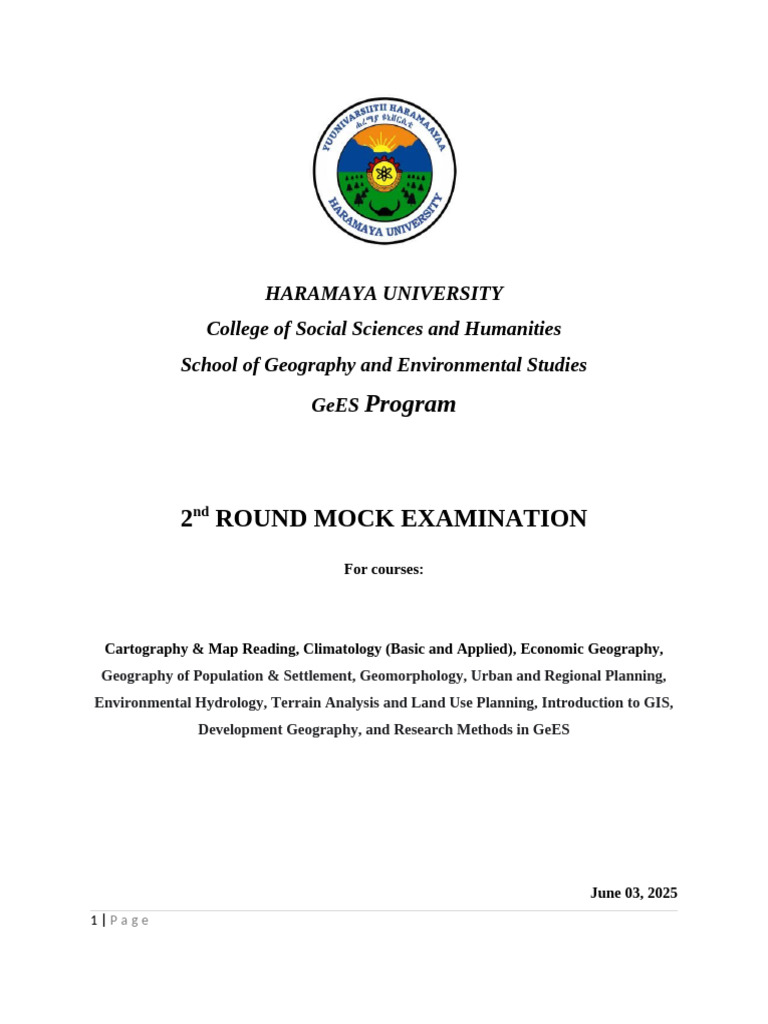 2017 2nd Mock Exam GeES | PDF | Atmosphere Of Earth | Geographic ...