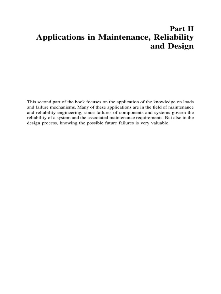 Applications in Maintenance, Reliability and Design | PDF