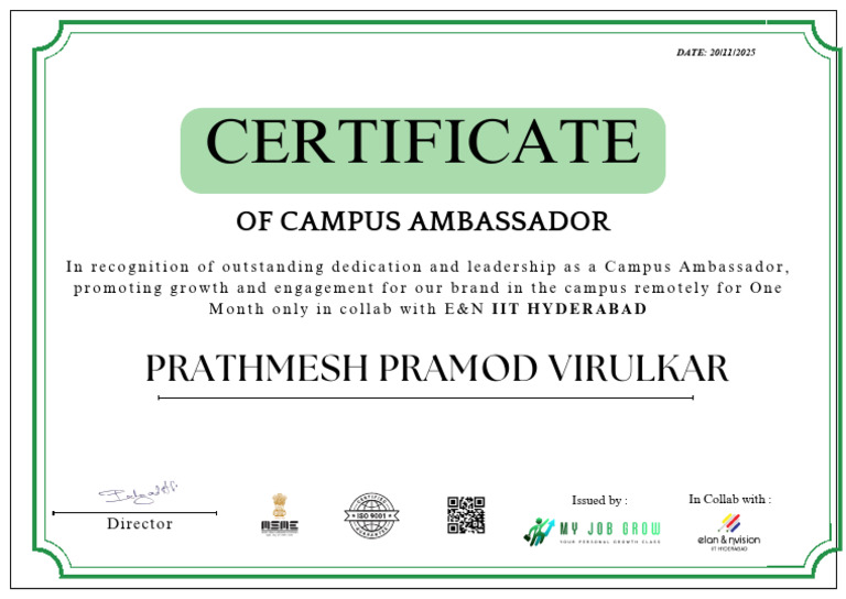 Prathmesh Pramod Virulkar _ CA Certificate | PDF