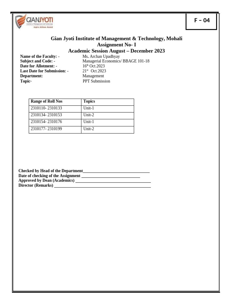 Me(Bba 1) Assignment 1 | PDF