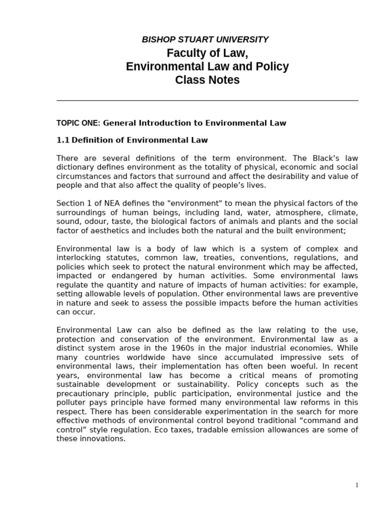 699500682 Environmental Law Notes | PDF | Ratification | Environmental Law