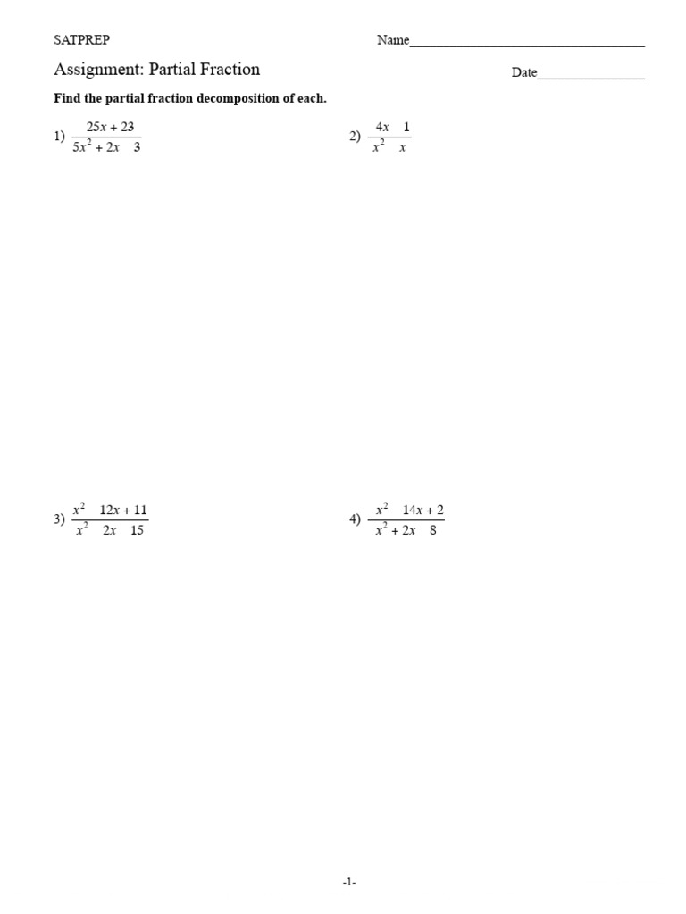 Partial Fraction - Linear | PDF