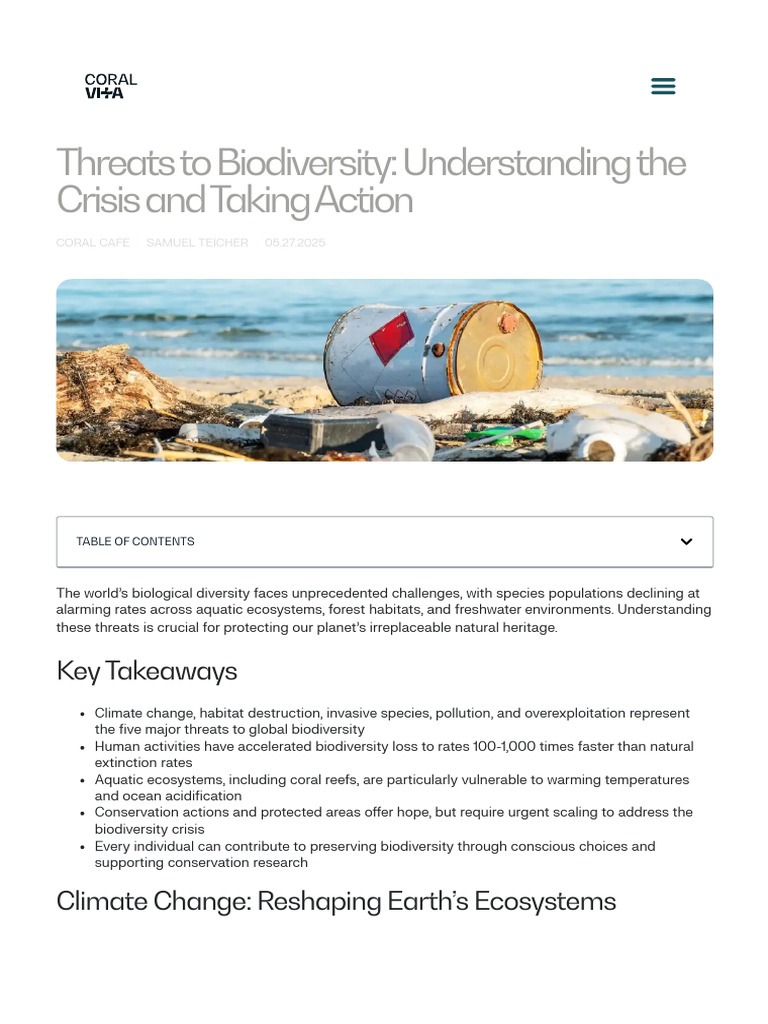 Threats To Biodiversity - Causes & How To Take Action | PDF ...