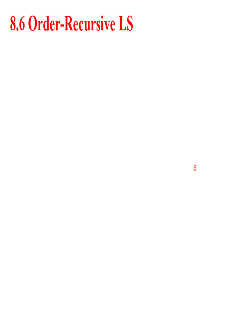 CH - 8B - Order Recursive and Sequential LS | PDF | Kalman Filter ...