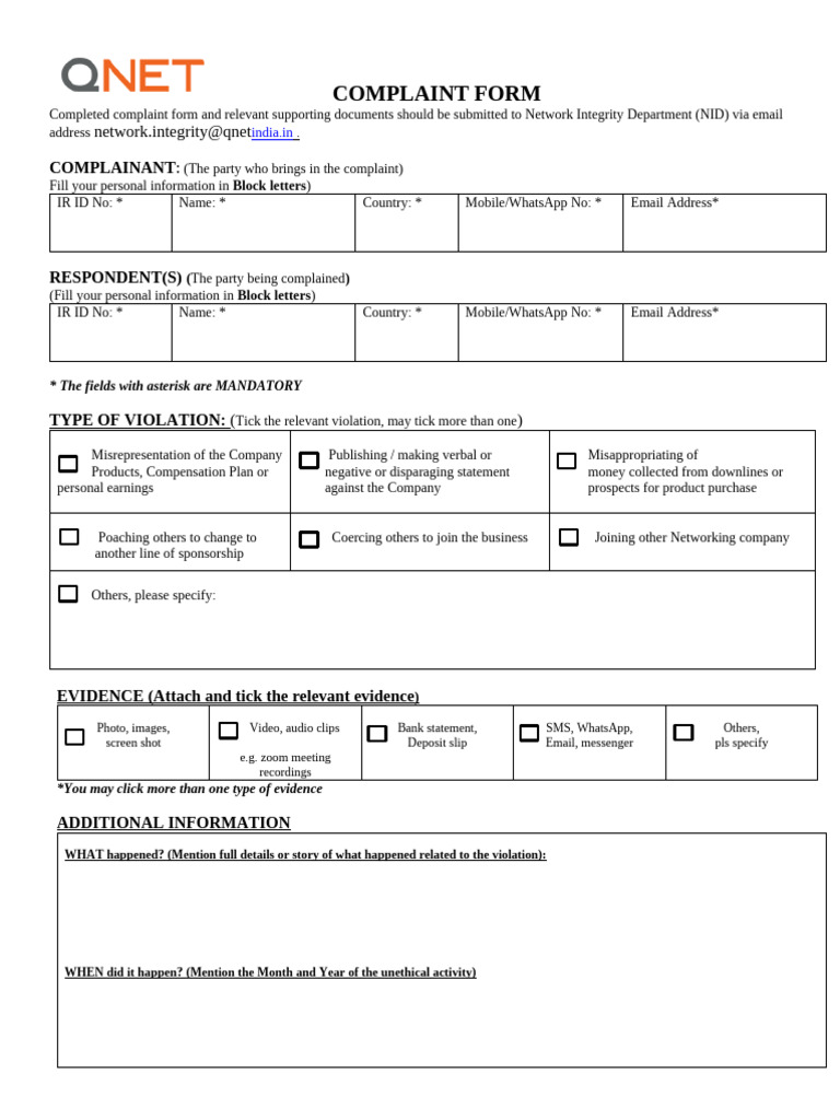 Complaint Form 1 | PDF | Justice | Crime & Violence