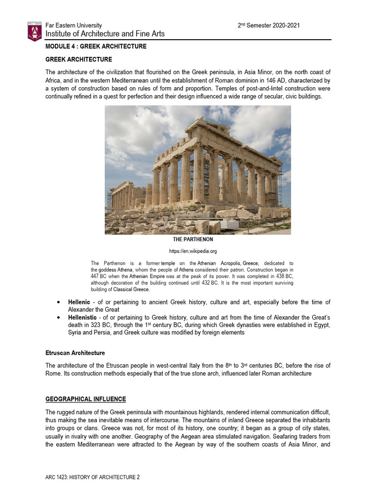 4 - MODULE 4 Greek Architecture | PDF | Twelve Olympians | Column