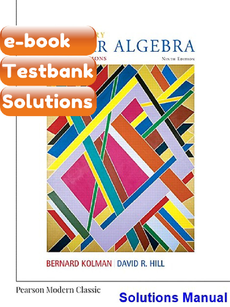 Testbank Elementary Linear Algebra With Applications 9th Edition Kolman ...