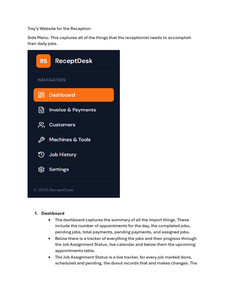 Receptionist Dashboard | PDF | Software | Computing