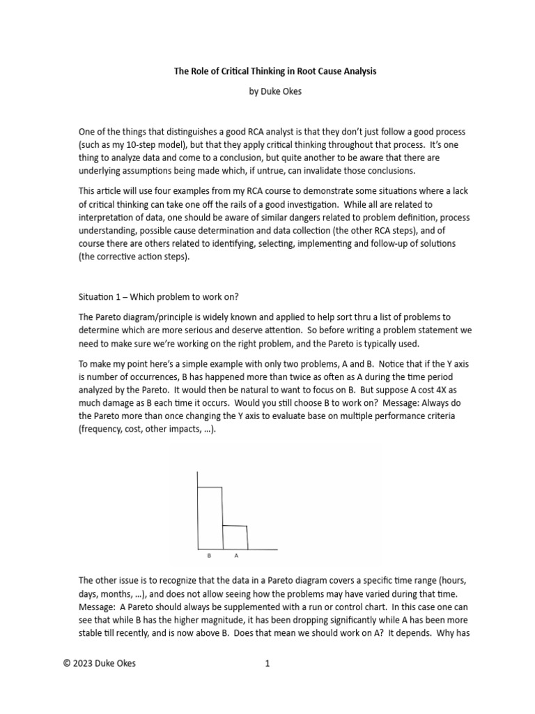 Critical Thinking Is Critical For Root Cause Analysis 1686395605 | PDF ...