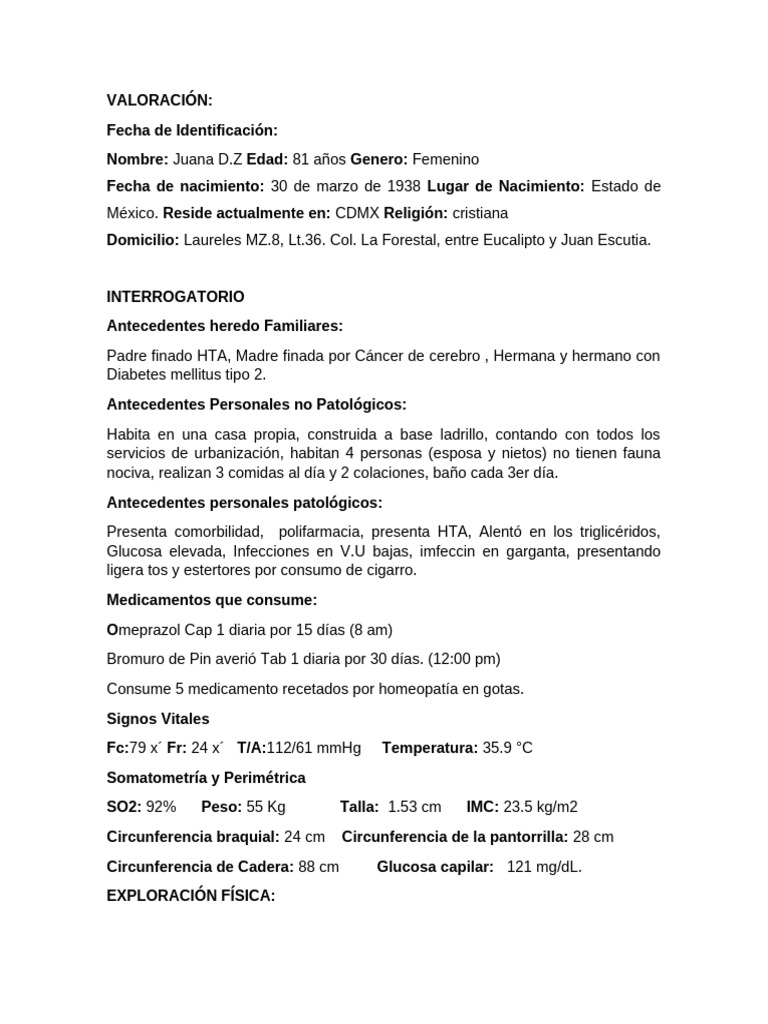 VALORACIÓN Geronto | PDF | Medicina CLINICA