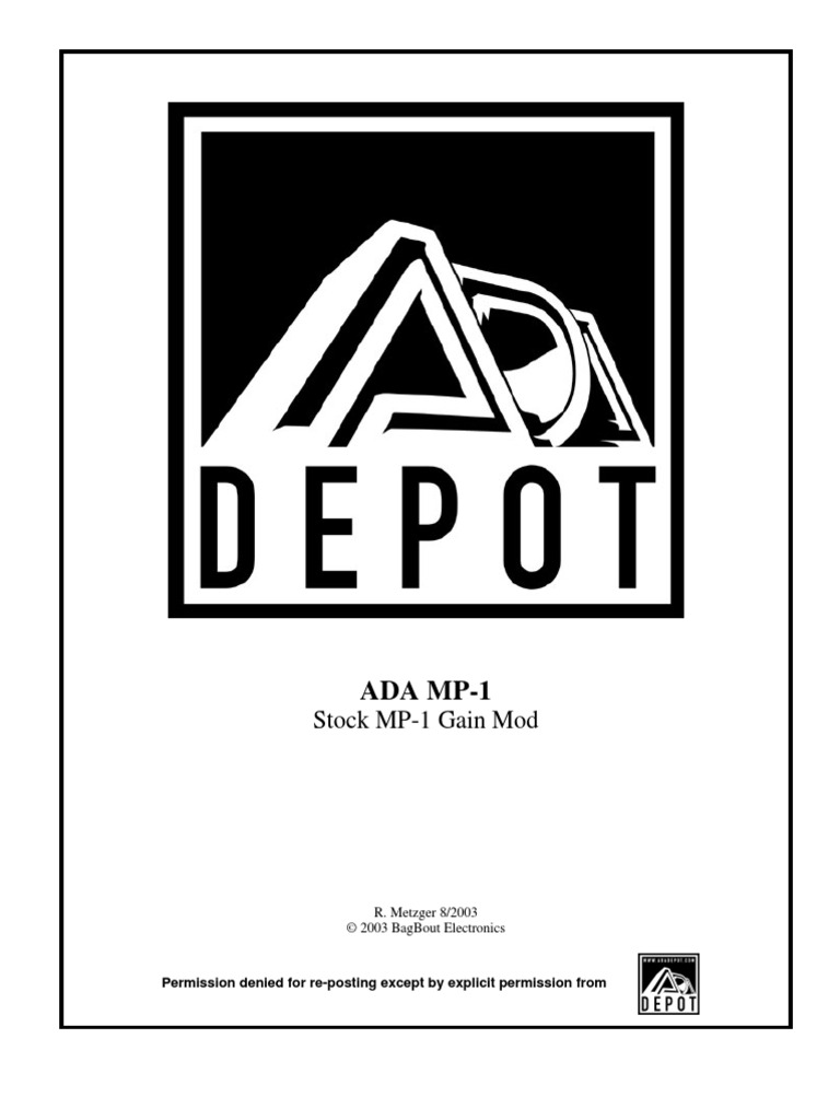 ADA MP-1 Stock Gain Mod | PDF | Soldering | Resistor