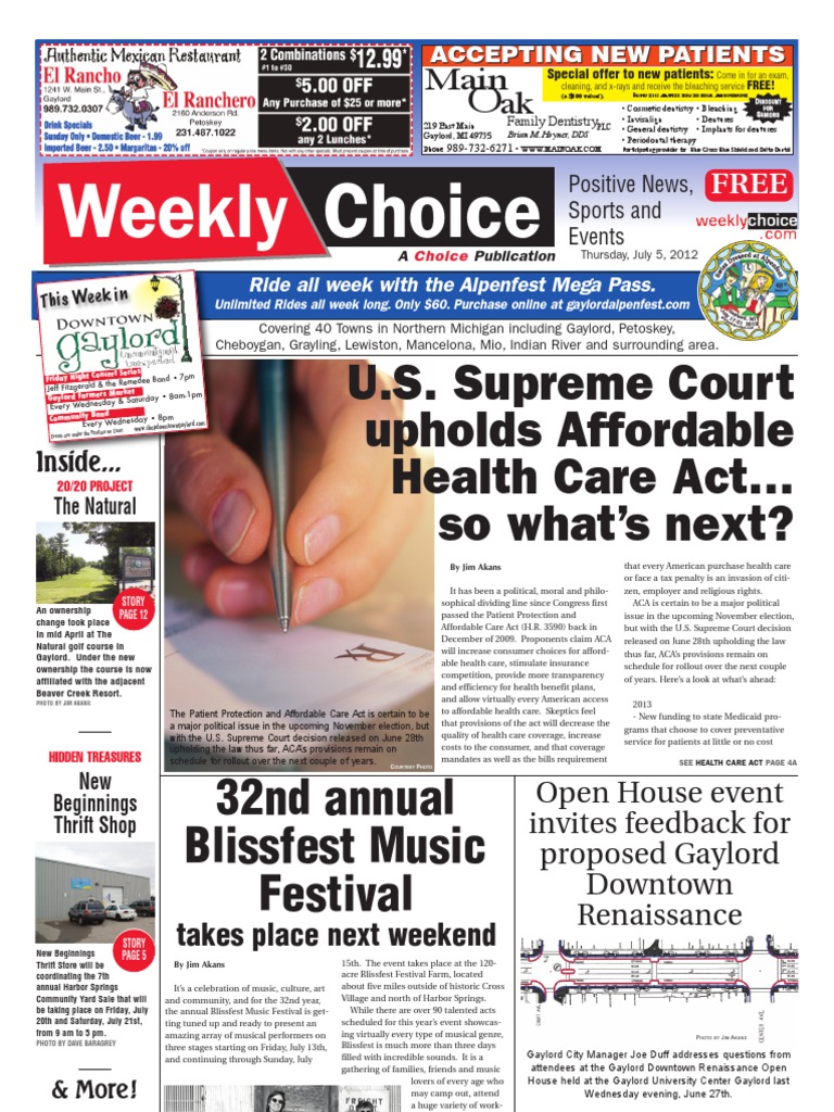 Weekly Choice - July 05, 2012 | PDF | Medicaid | Health Insurance ...