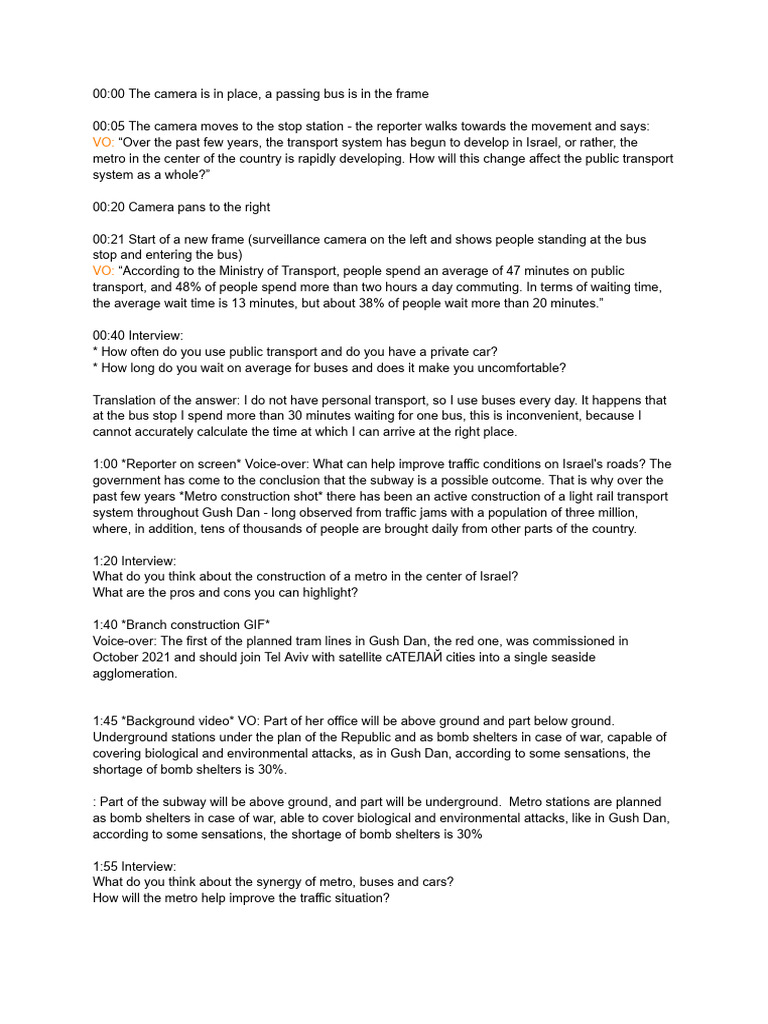 Bus, Car or Metro Script | PDF | Rapid Transit | Public Transport