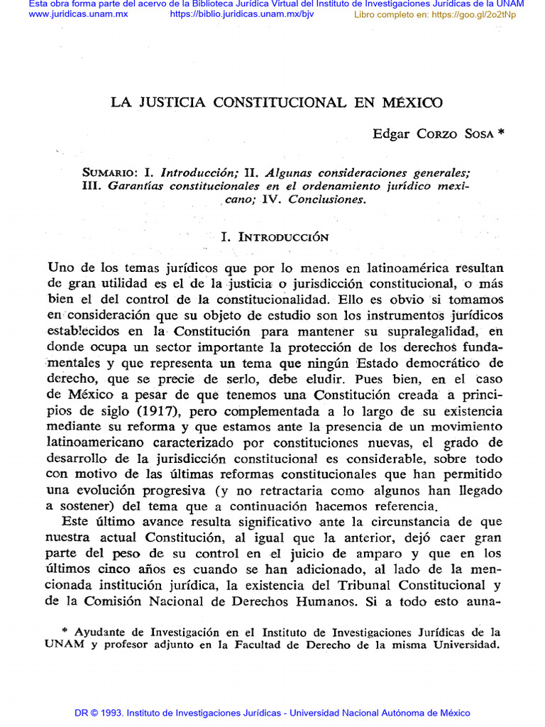 La Justicia Constitucional en Mexico | PDF