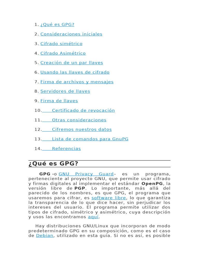 Manual GPG | PDF | Cifrado | Archivo de computadora