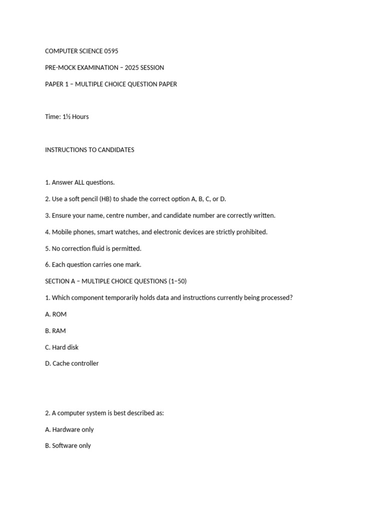 COMPUTER SCIENC-WPS Office | PDF | Computer Data Storage | Operating System