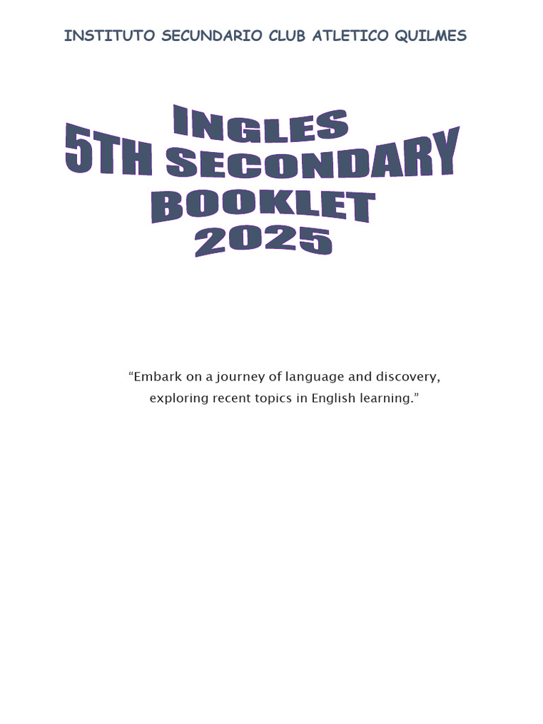 English Booklet 5th | PDF