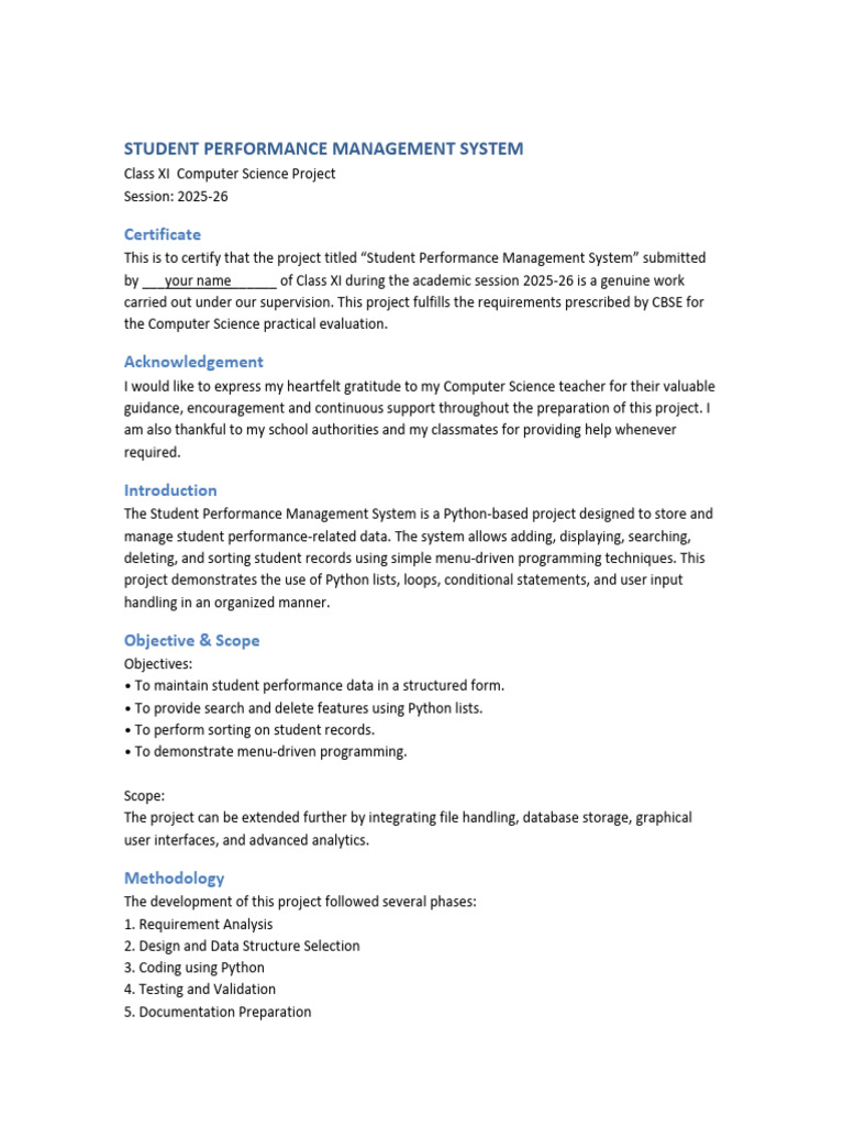 XI Student Project Sample | PDF | Python (Programming Language ...