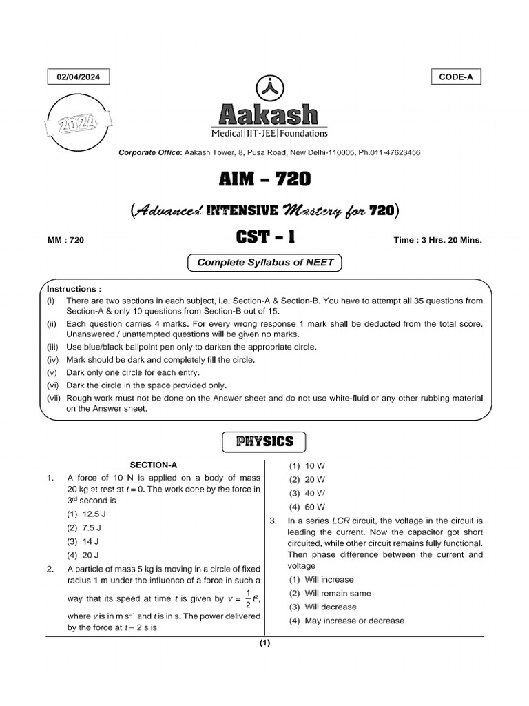 CST 1 CODE A | PDF