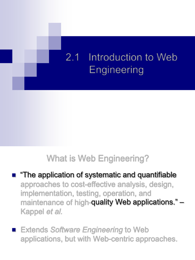 Lecture+8 Web+Engineering | PDF | World Wide Web | Internet & Web