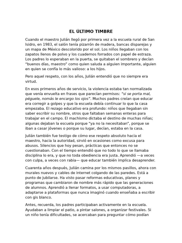 EL Ultimo Timbre | PDF
