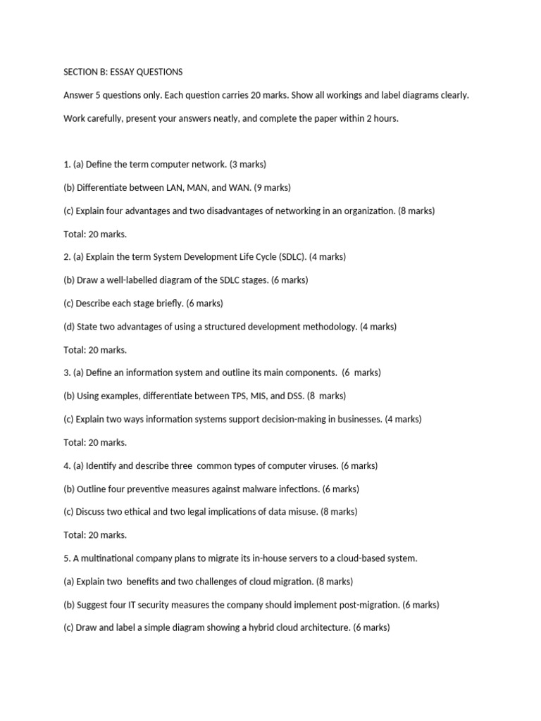 Section B - Pre-Mock Exams | PDF