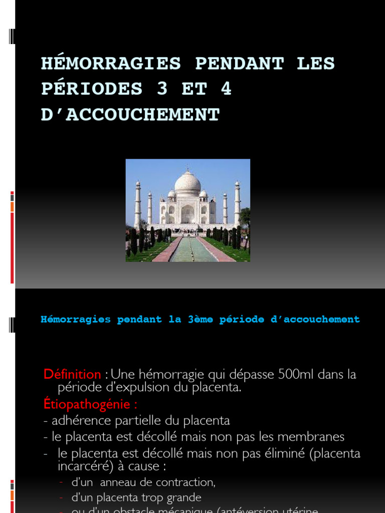 14.a.hemoragies Pendant Les Periodes 3 Et 4 de Laccouchement | PDF ...