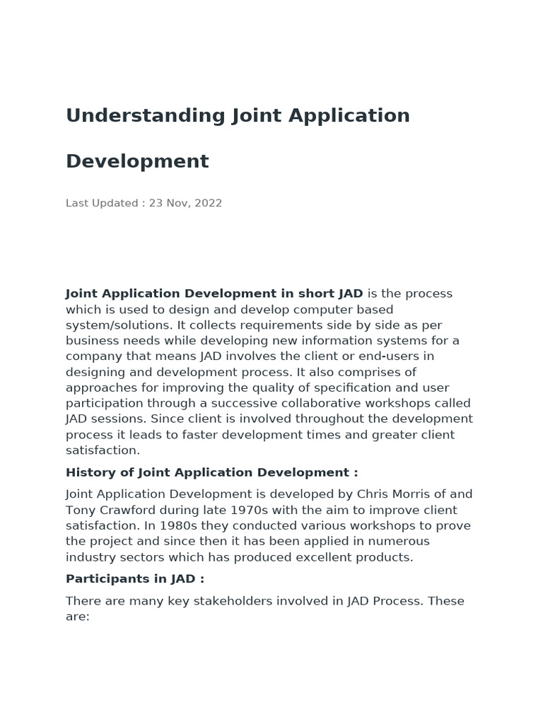 Joint Application Development | PDF | Computing | Human Communication
