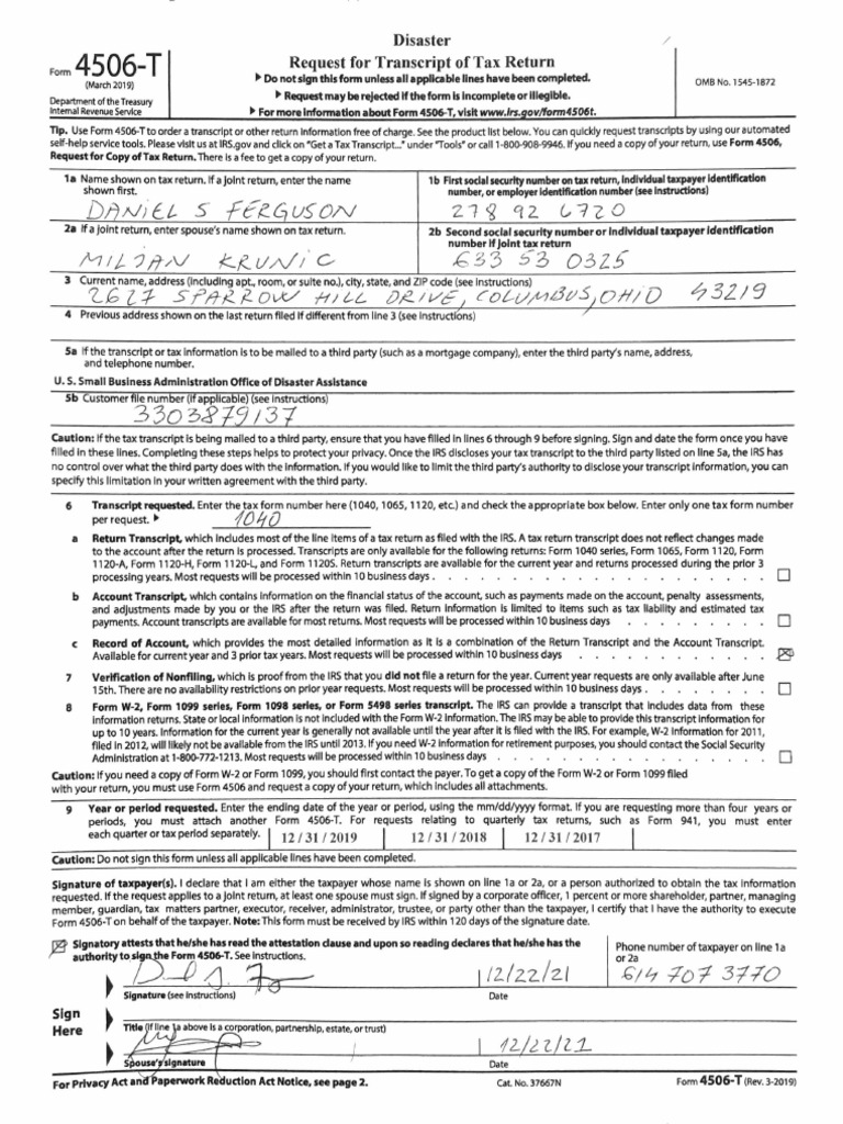 4506-T Form | PDF