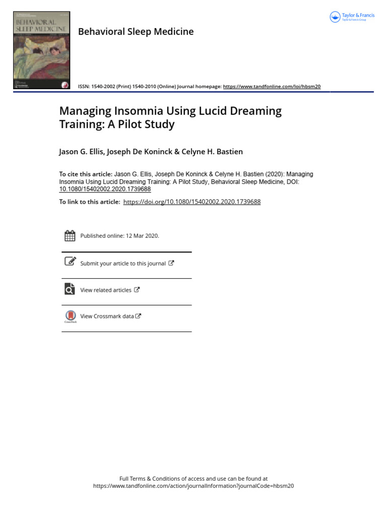 Managing_Insomnia_Using_Lucid_Dreaming_T | PDF | Insomnia | Lucid Dream
