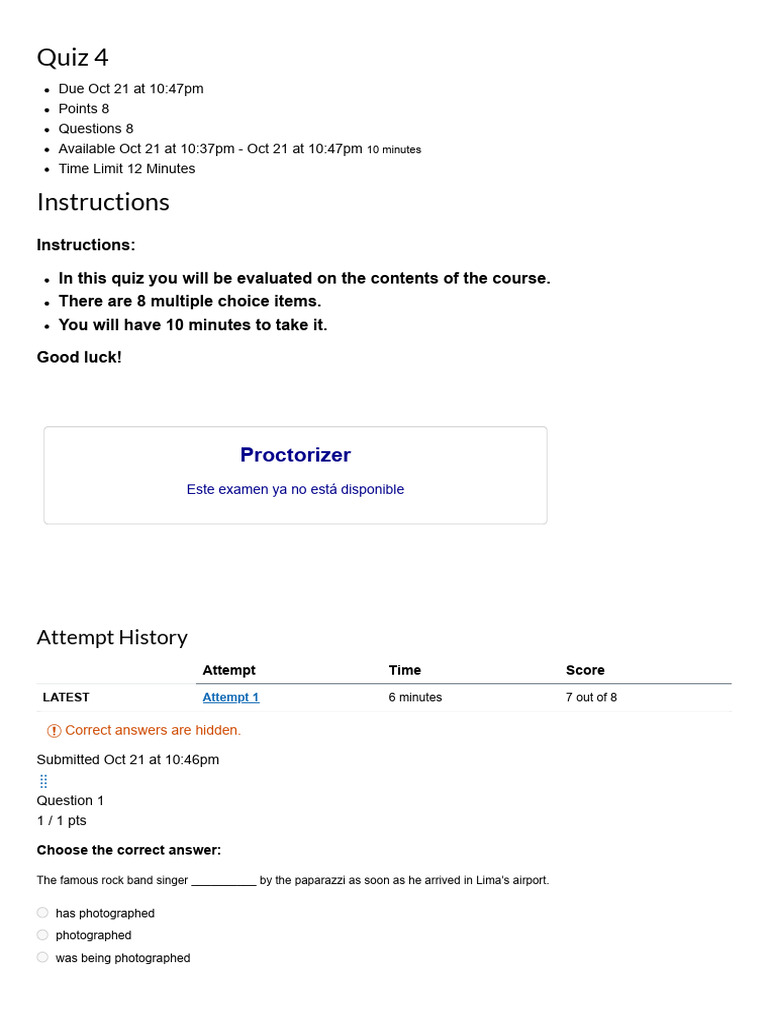 Quiz 4 - Virtual 202510 Avanzado 4 21 - 15-22 - 45 | PDF