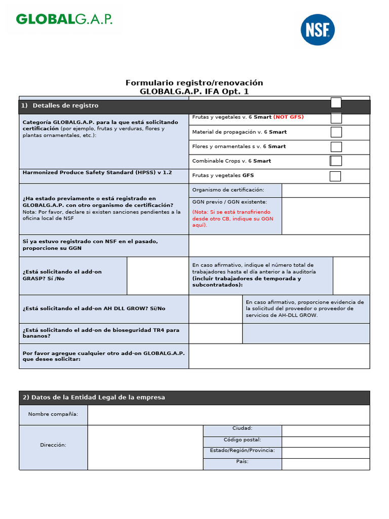 GG IFA v. 6 Application Form Opt. 1 _ESP | PDF | Agricultura