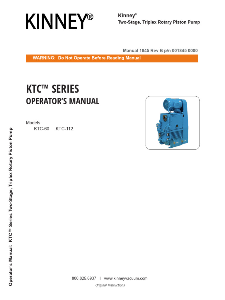 KTC User Manual | PDF | Pump | Vacuum