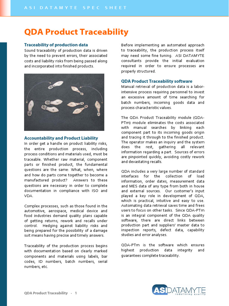 SPEC Sheet - QDA Product Traceability | PDF | Software | Documentation