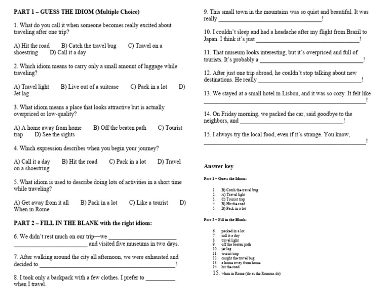 5B - Idioms Worksheet | PDF | Chess Openings | Chess