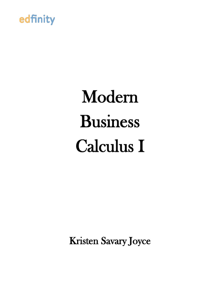 Modern Business Calculus I - Section 1.1 | PDF | Derivative | Function ...
