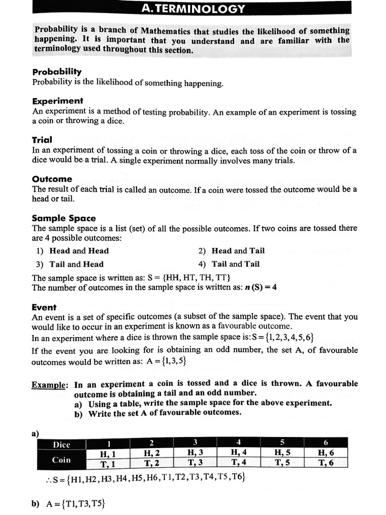 Grade 10 Probability Detailed Content | PDF