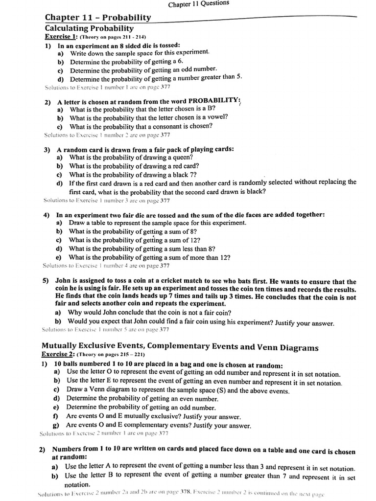 G.10 Probability Practice Questions & Solutions | PDF