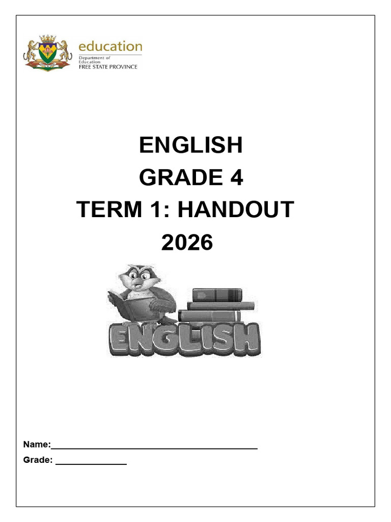 4.3 Grade 4 HL & FAL - Term 1 2026 Handout | PDF | Plural | Noun