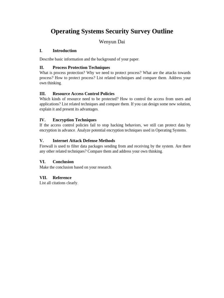 Option 2 Survey Outline | PDF