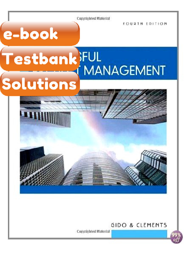 Testbank Successful Project Management 5th Edition by Gido E-book ...