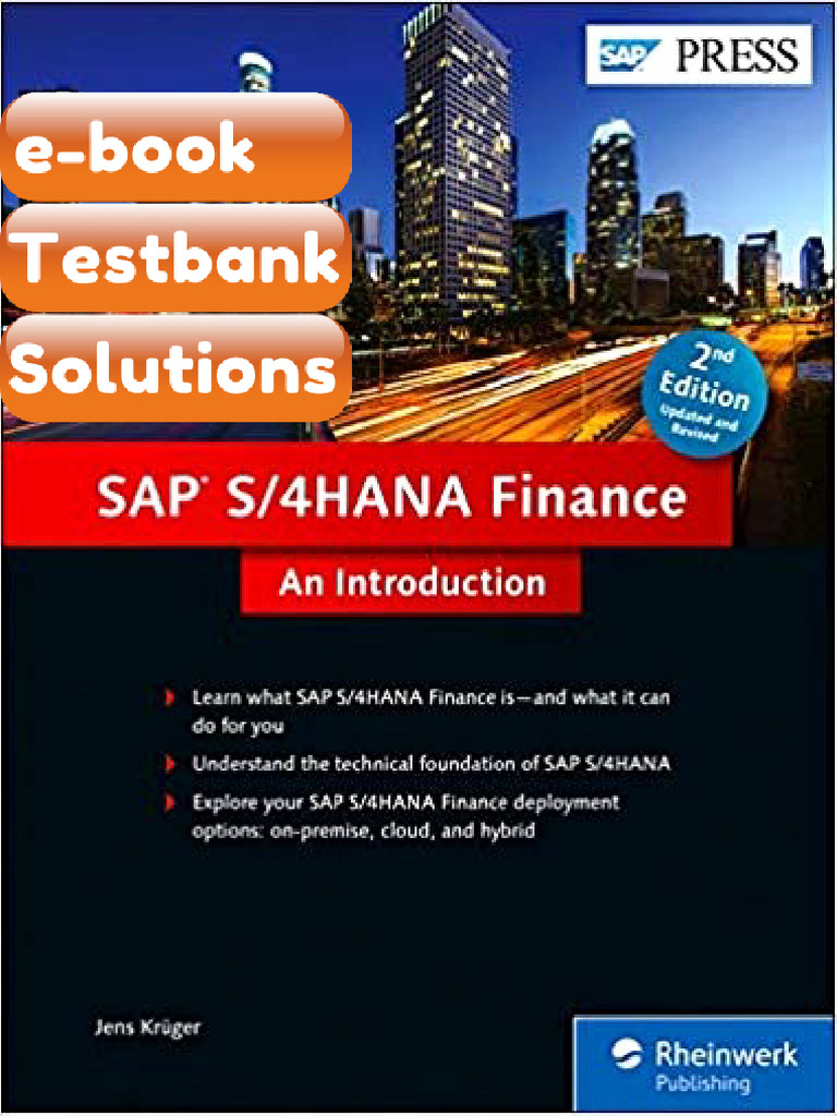 Testbank SAP S4HANA Finance SAP Simple Finance an Introduction by Jens ...