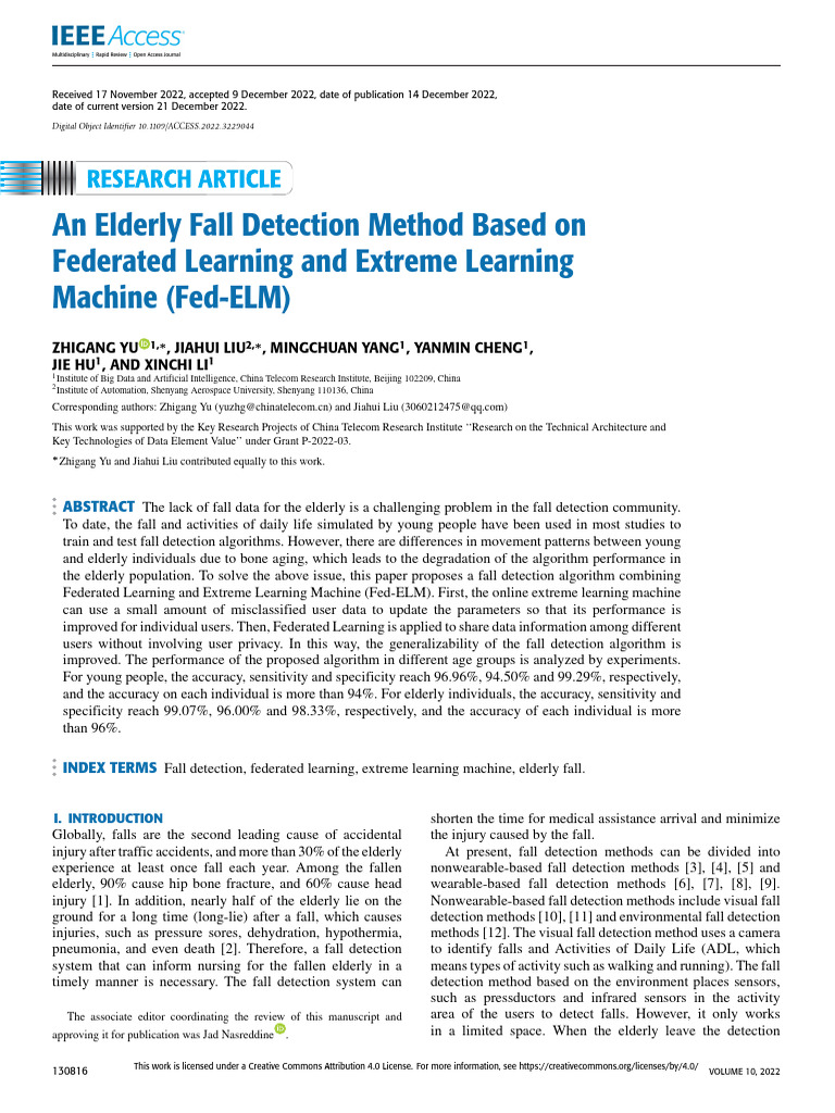 An Elderly Fall Detection Method Based on Federated Learning and ...