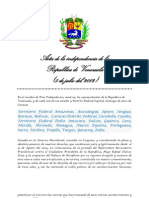 Acta de la Independencia de Venezuela del año 2012