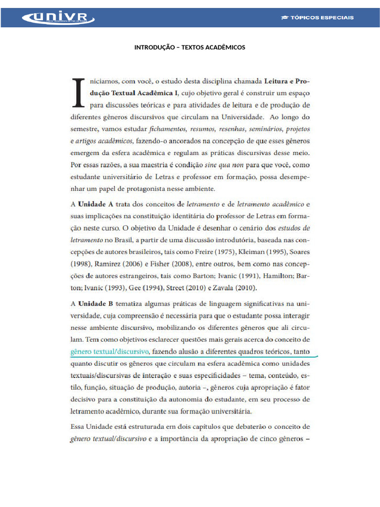 Tpe - Introdução Textos Acadêmicos | PDF