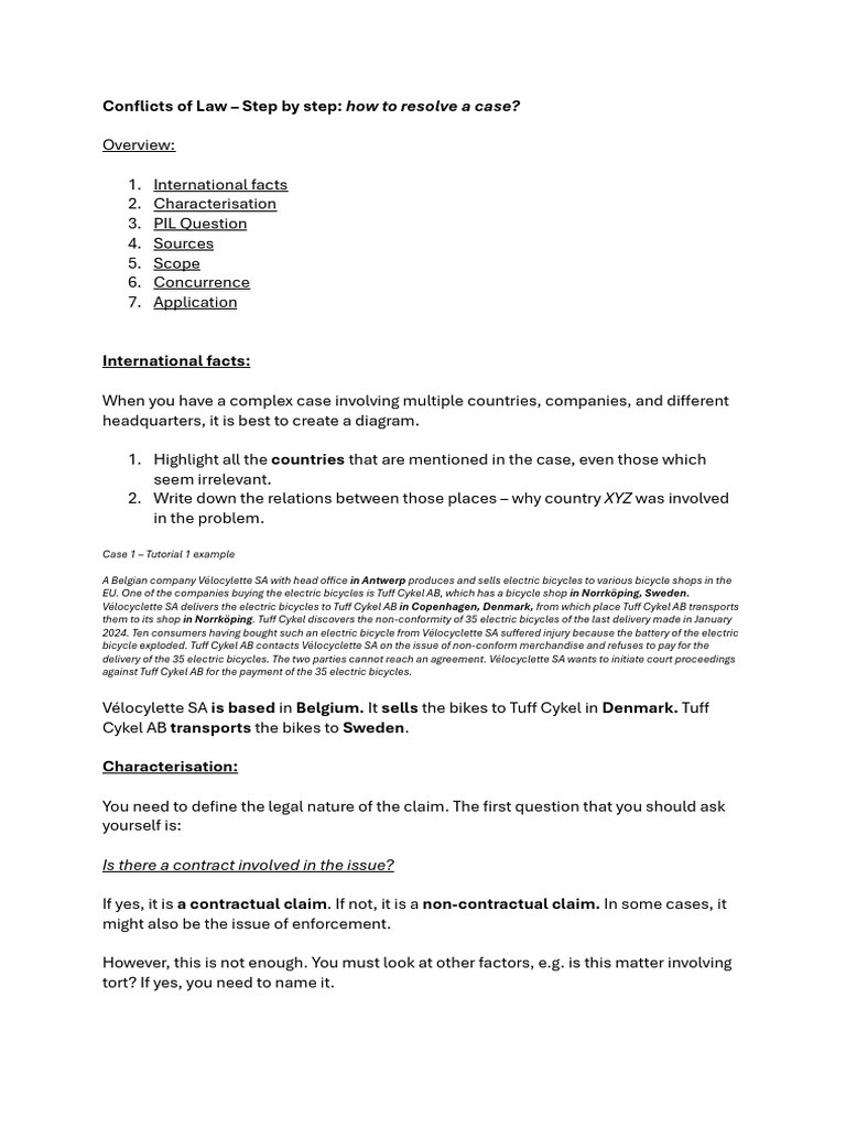 Conflicts of Law - How To Resolve A Case | PDF | Damages | Treaty