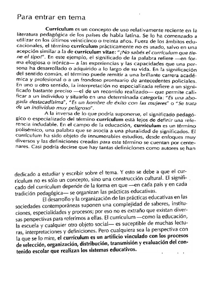 La Importancia Del Currículum en La Práctica Docente | PDF | Plan de ...